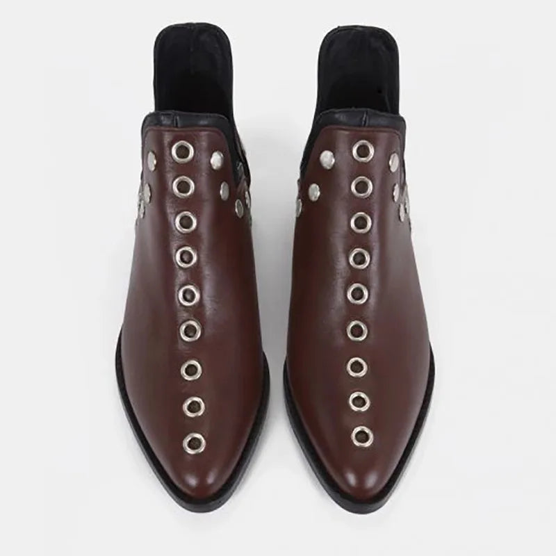 Botines de Tachuelas Punta Fina · Estilo Rock