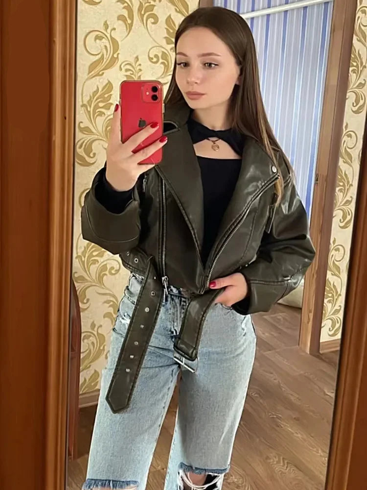 Chaqueta Biker Oversize · Piel Sintética