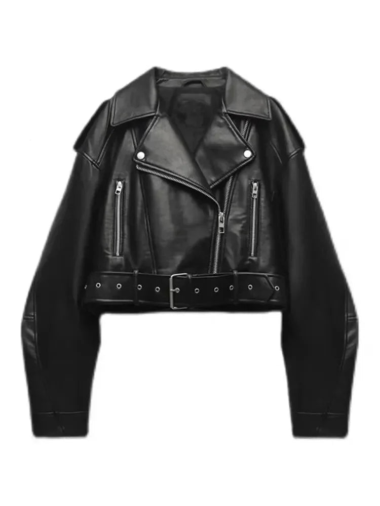 Chaqueta Biker Oversize · Piel Sintética